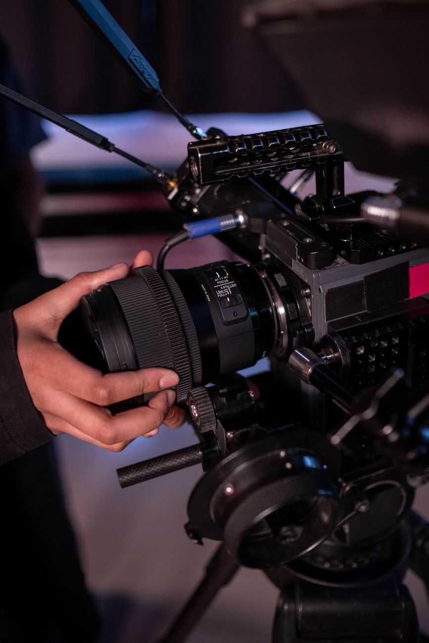 Axoria creative team framing a shot